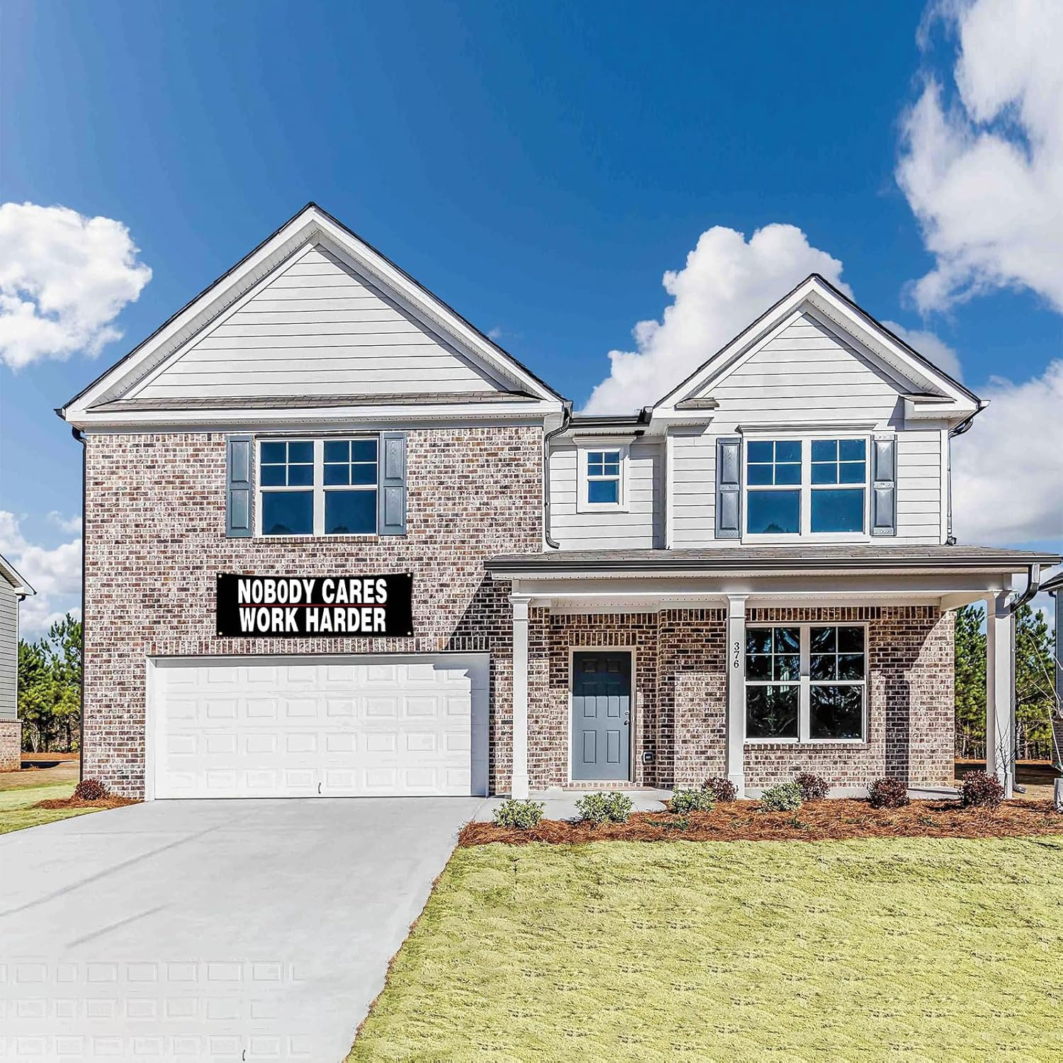 Motivational Gym Banner - "Work Harder" Fitness Wall Art for Home & Office