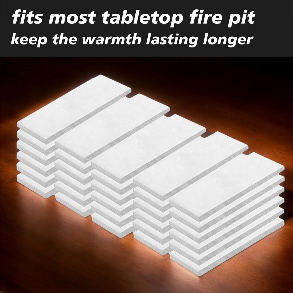 QPQ 30 Pcs Ceramic Wool Wick for Tabletop Fire Pit,Replacement Fireplace Inserts