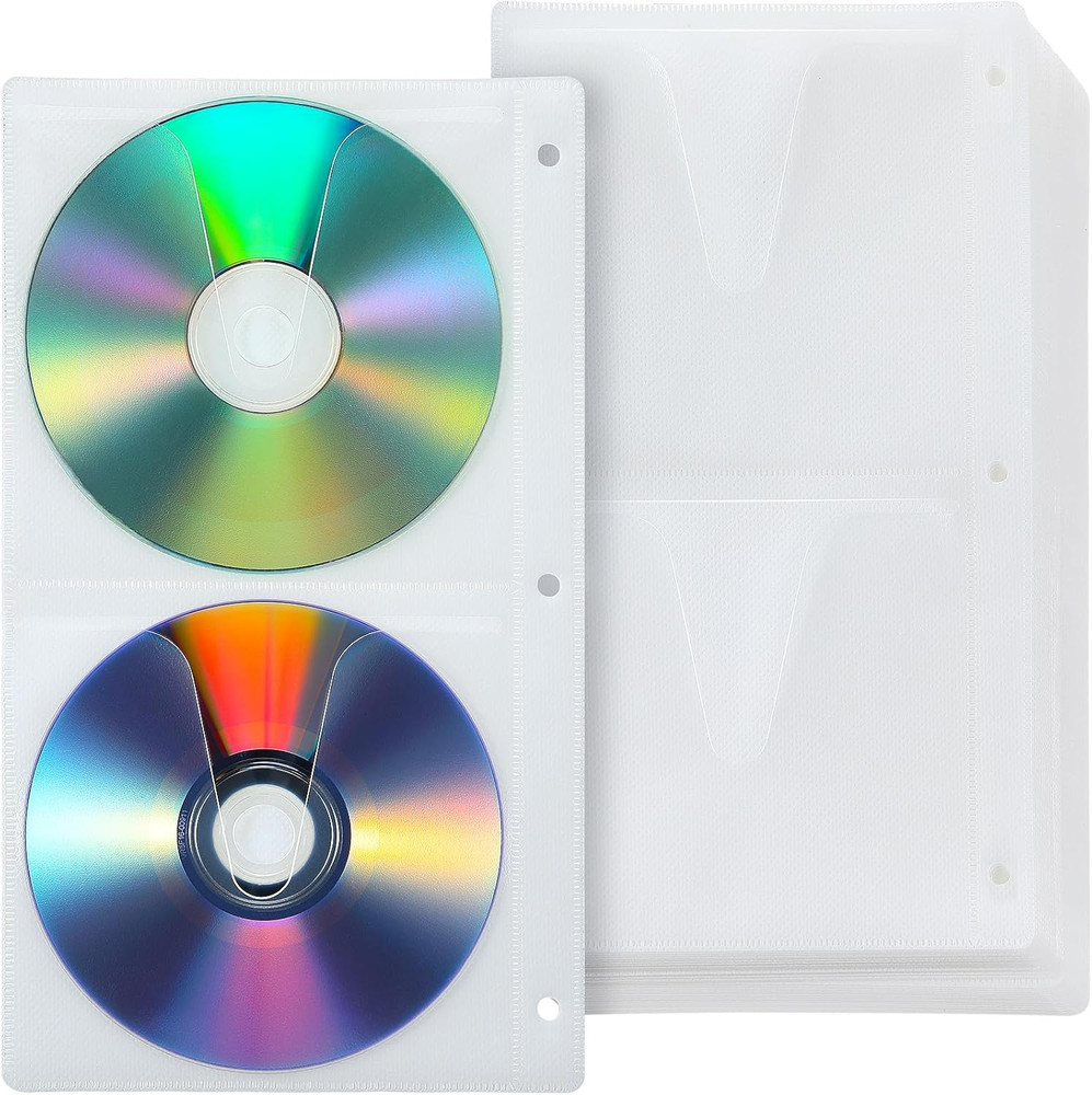 36 Pack DVD Poly Sleeves Binder Pages 3-Ring 144 Disc Capacity Organizer