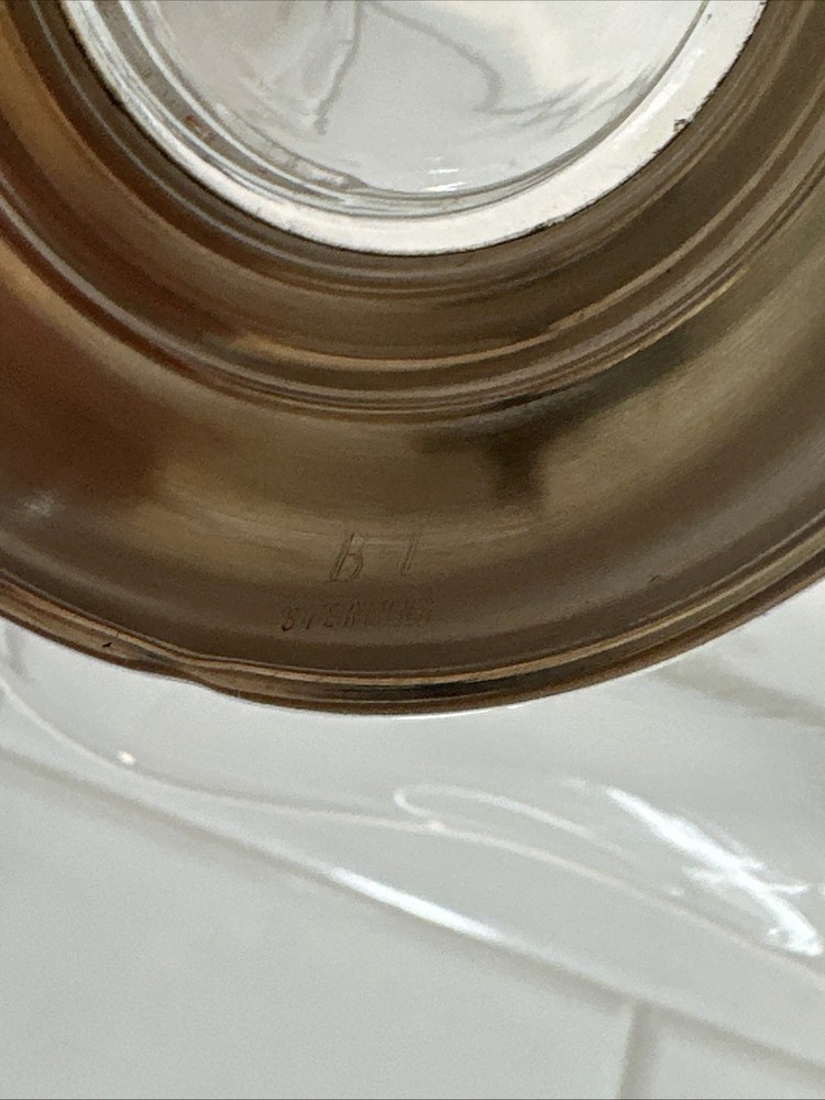 Benjamin & John Yapp Sterling Silver base & Glass Bowl w/ Split Handle