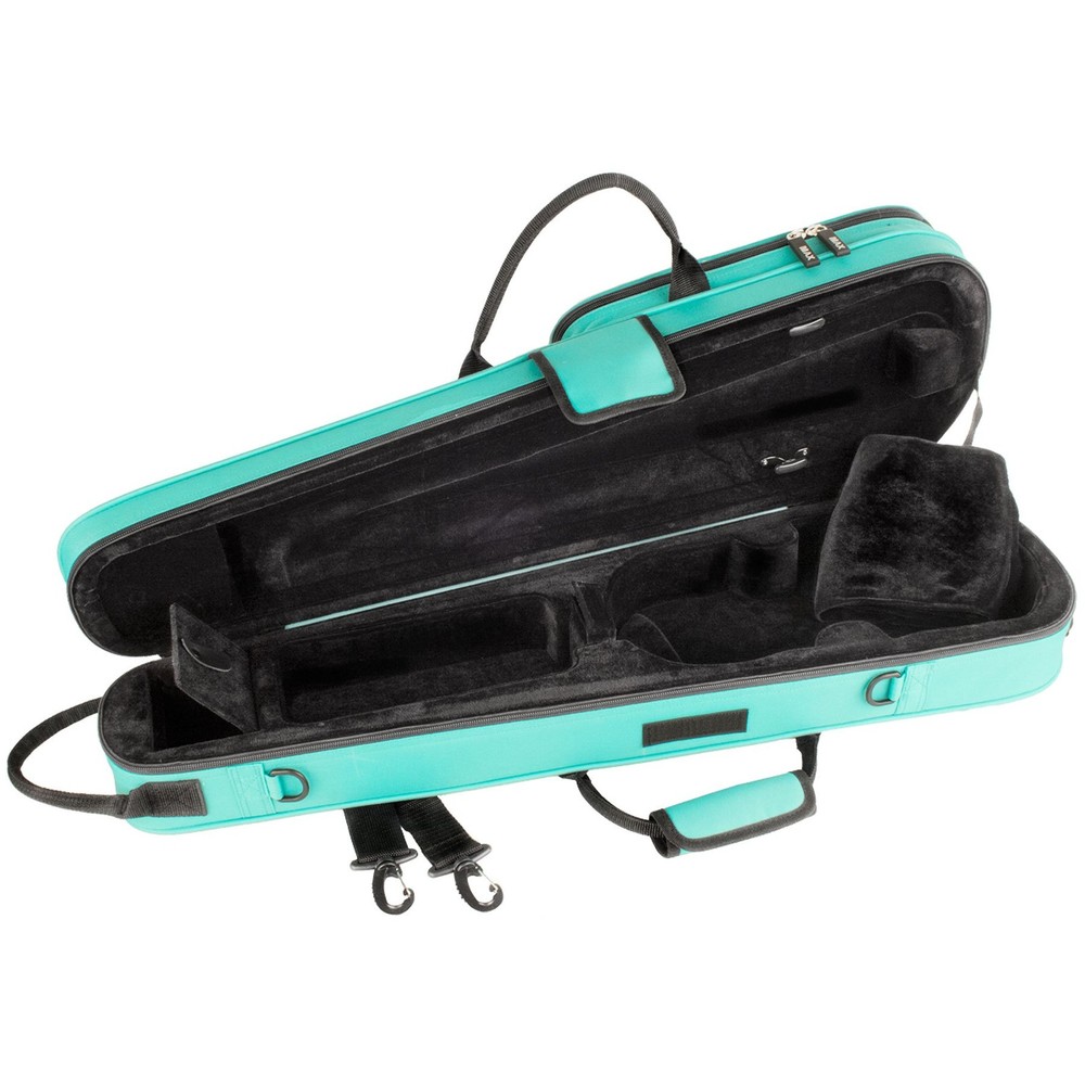 MAX Shaped Violin Case Lightweight EPS Foam Neck Support Padded Interior Back...