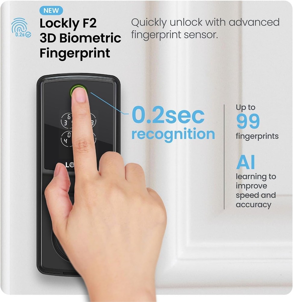 Lockly Secure Pro Deadbolt Smart Lock with Built-in Wi-Fi, TapCom Compatible