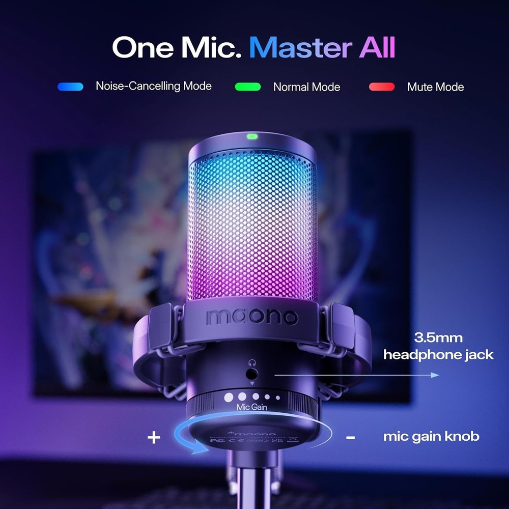 Gaming USB Microphone with Noise Cancellation - PC, PS4, PS5*