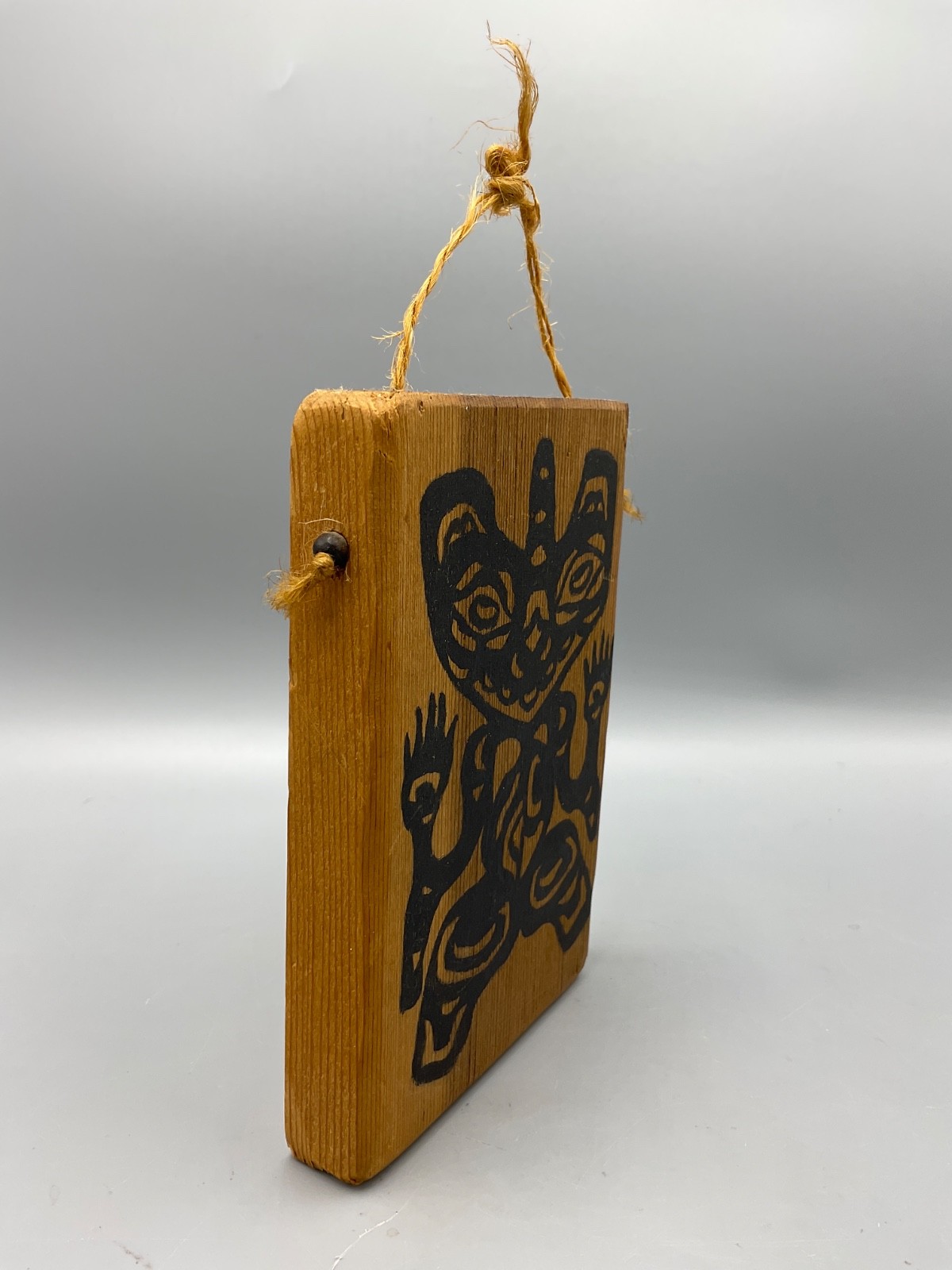 HAIDA Tribe Bear Wood Wall Plaque Hanging Hand Painted J.R.B. Alaska Vintage