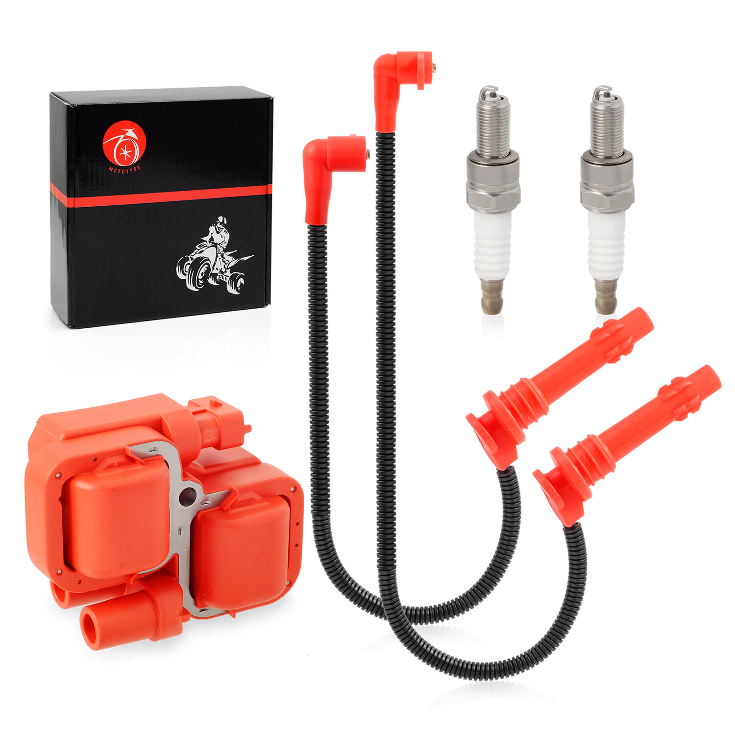 FOR Polaris Rzr Xp 900 4 900 Ignition coil Spark plug & Wire Cap 2011 2012-2014