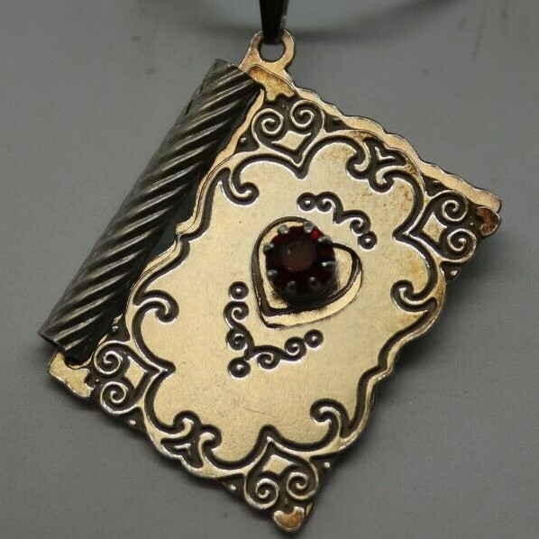 Sterling Silver Movable With Love Ruby Heart Card Charm
