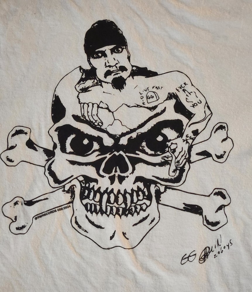 GG ALLIN PRISON ART FAN CLUB SHIRT MURDER JUNKIES ANTISEEN DWARVES MENTORS AXCX