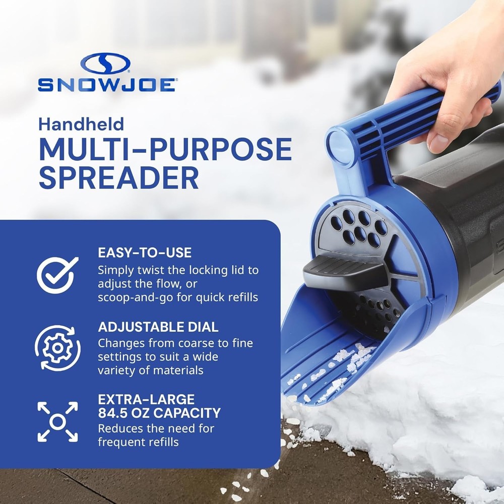 Versatile Handheld Spreader with 5 lb Capacity – Easy Twist Fill & Dial Control