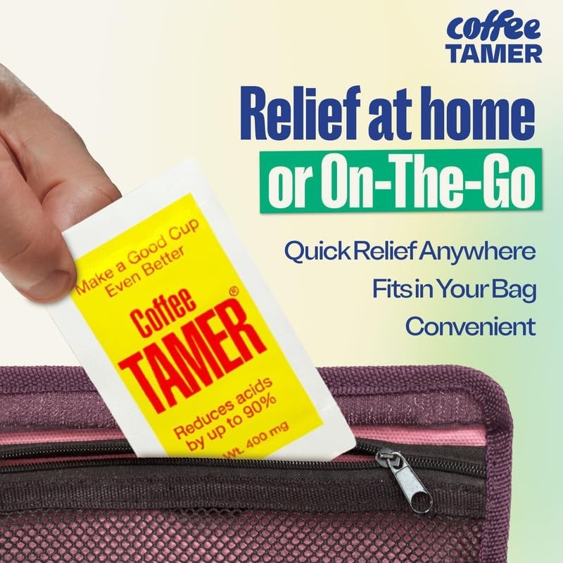 Coffee Tamer Acid Reducer – 50 Packets – Transforms Regular to Low...