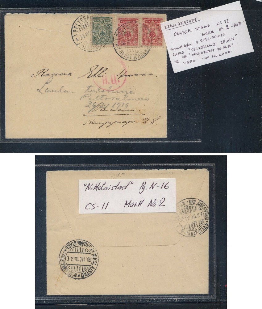 Finland  censor cover   1916