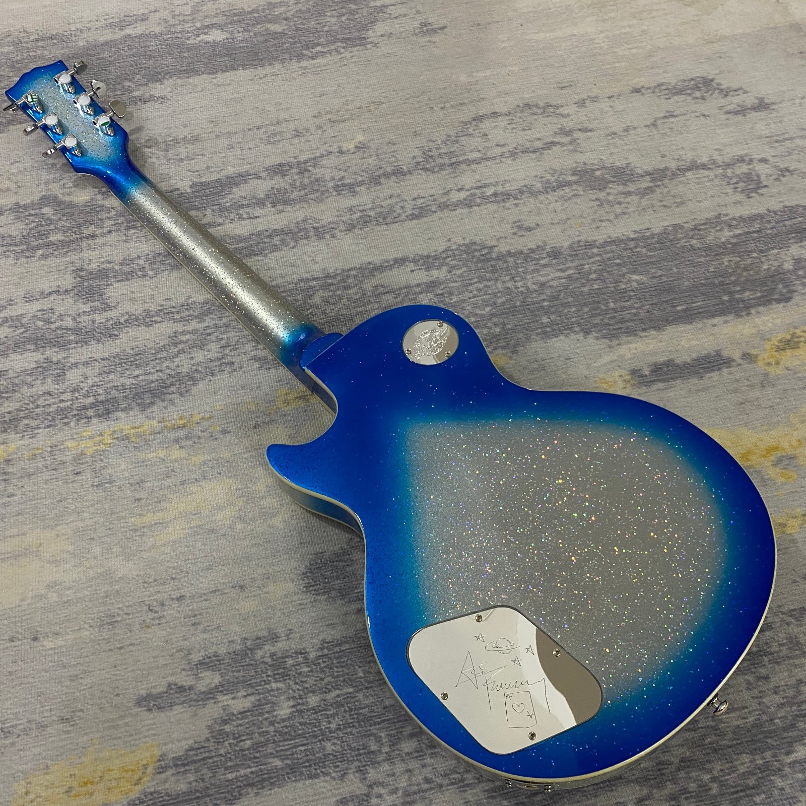 Custom LP Electric Guitar Blue Silver Ace Frehley Rosewood Fretboard 3H pickups