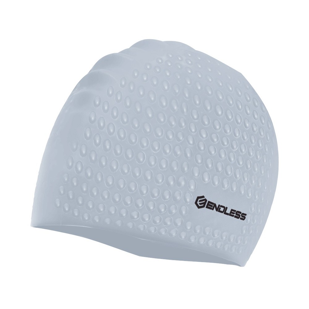 Endless EL1021 Comfortable Silicon Swimming Cap with Bubble Design | Silver
