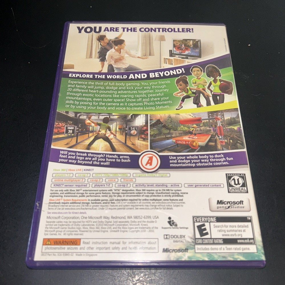 Xbox 360 Kinect Sensor Bundle Lot With Game