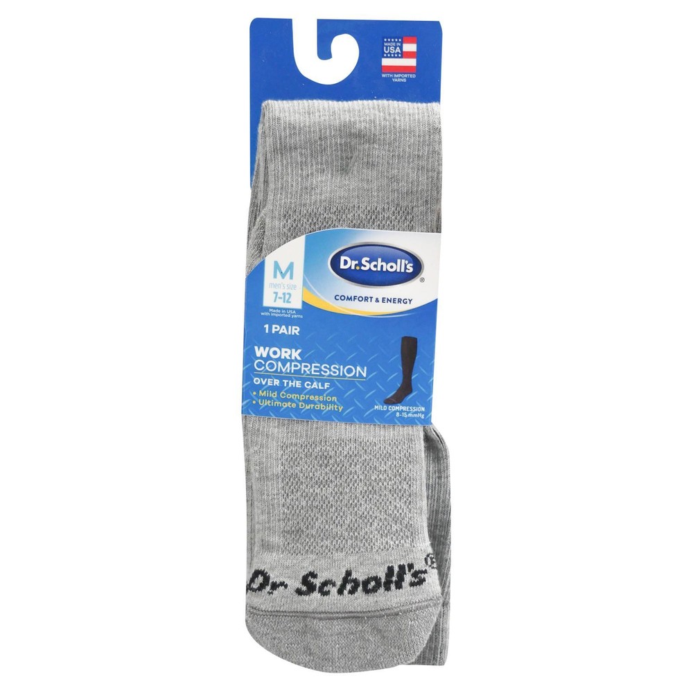 Dr. Scholls Men's Work Over the Calf Compression Socks Large 1 Pair