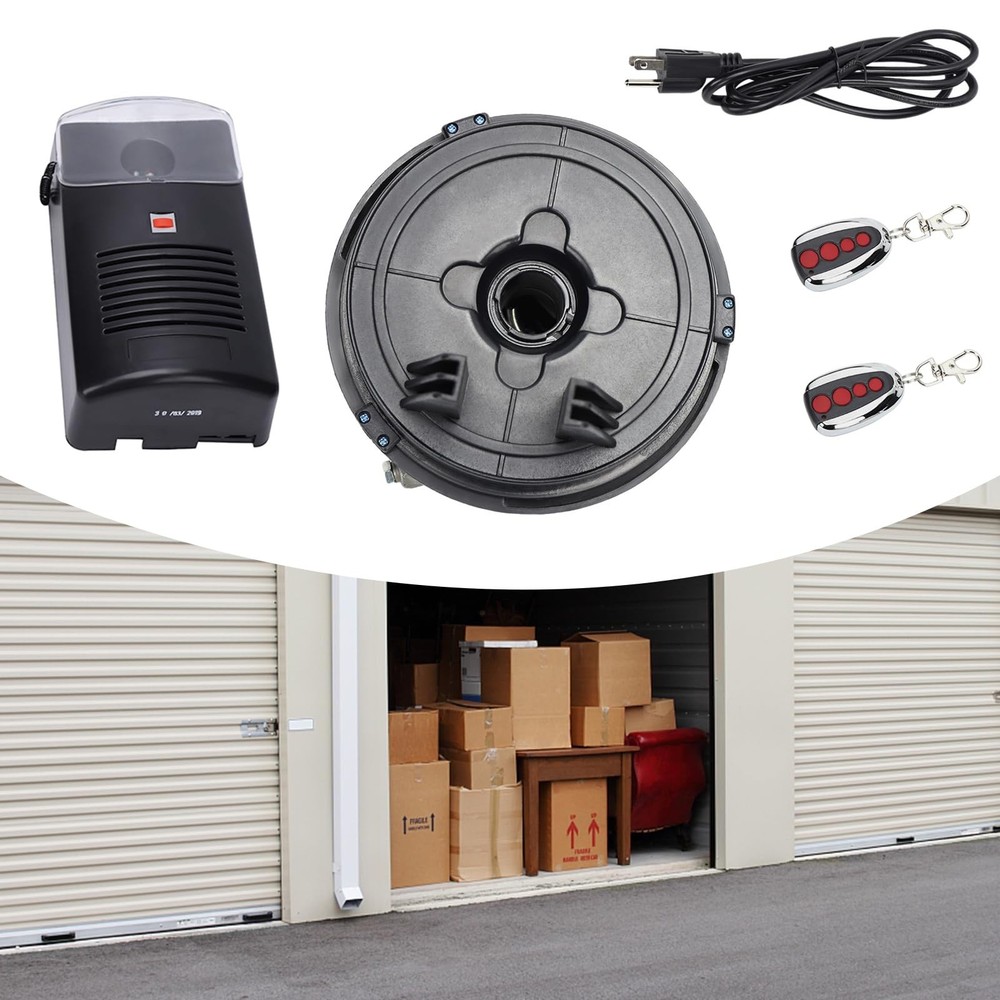 110V 80W Electric Garage Roll Up Roller, 250N Pulling Force Automatic Roller ...