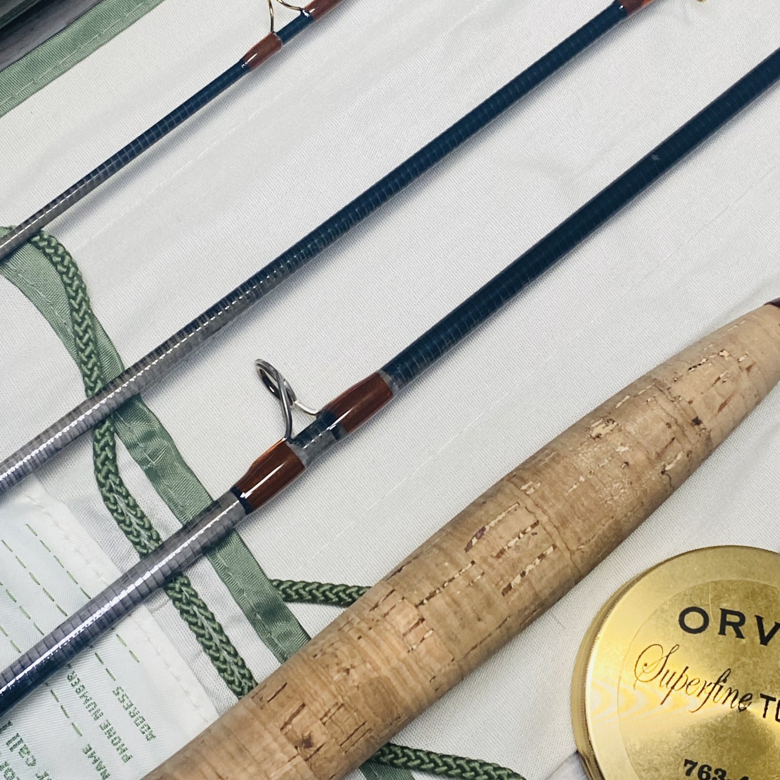 Orvis Superfine TOUCH 763-4 7’6” 3wt Fly rod w/Tube Case Sock Excellent++