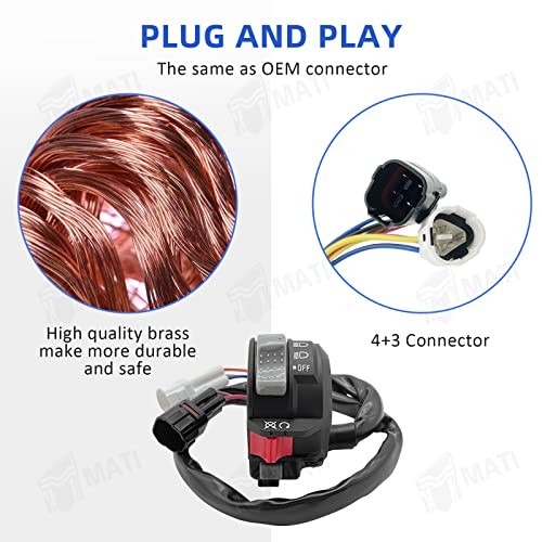 Left Handlebar Control Engine Start Run Off Headlight Switch for Yamaha ATV