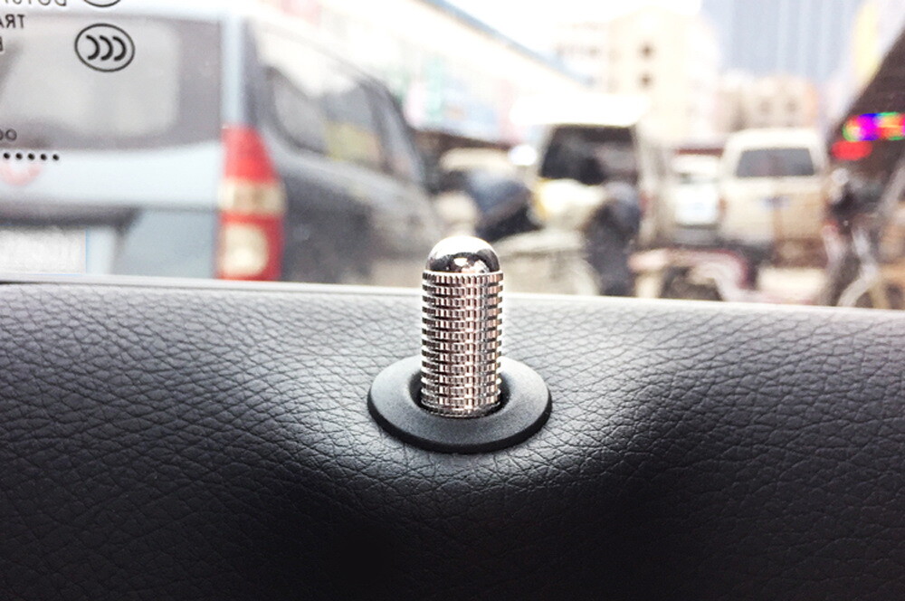 Silver Aluminum Bolt-On Replace Door Lock Knobs For Mercedes C E S GLC GLE Class