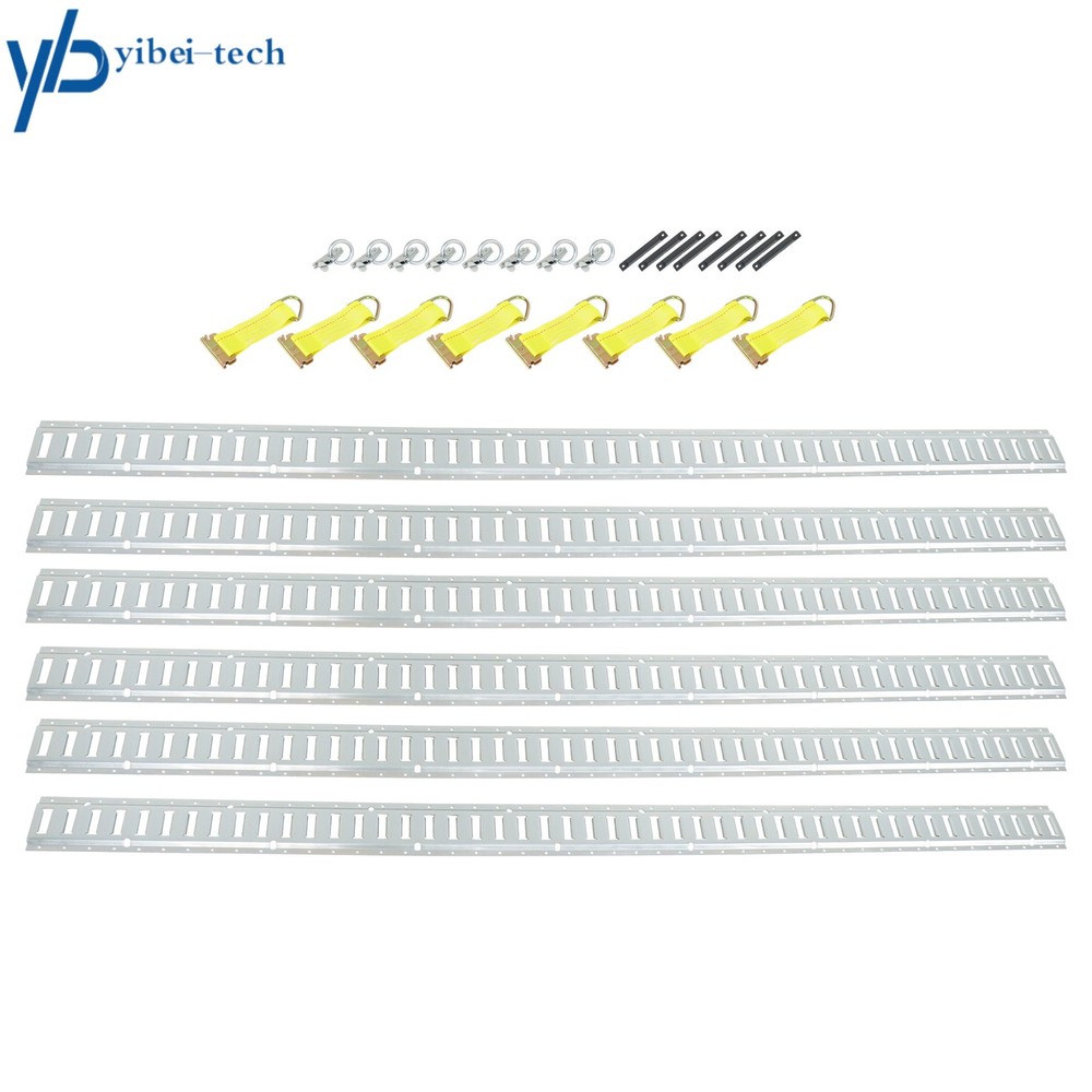 30 Pack 8' E Track Tie Down Rail Kit Horizontal Galvanized Durable For Trucks