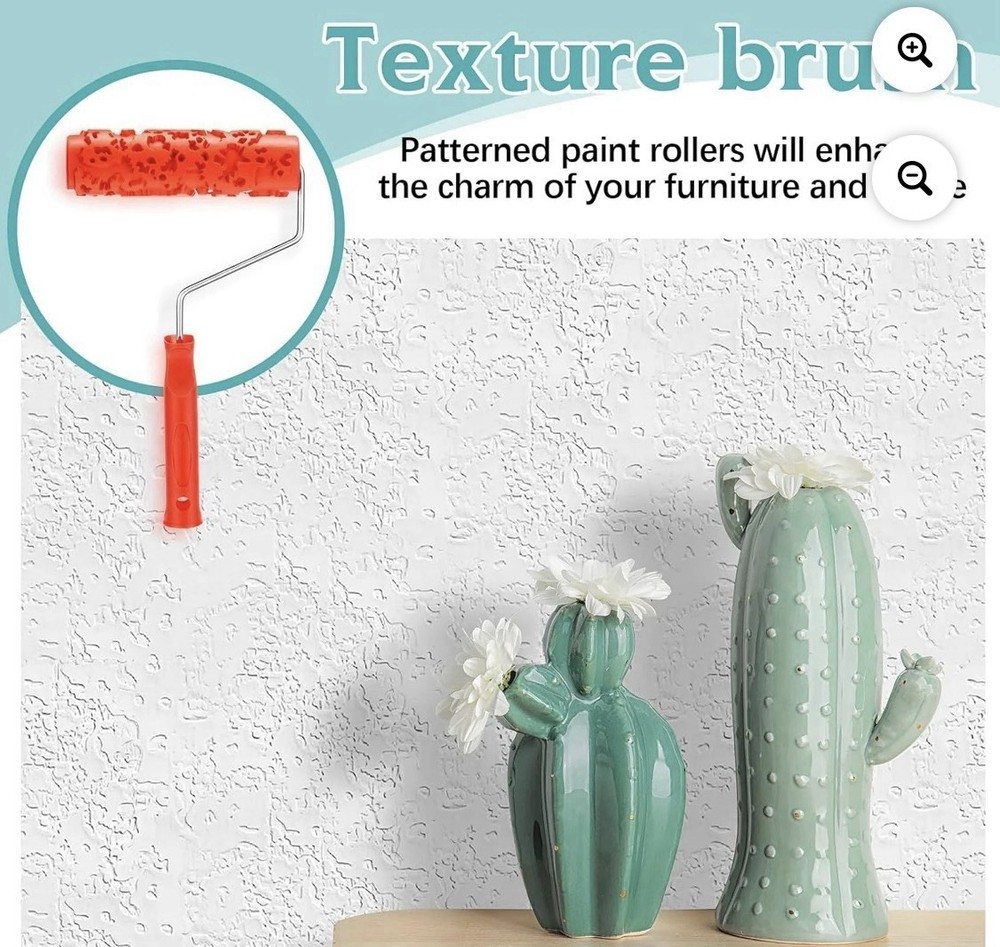7'' Paint Pattern Roller for Wall Decoration Classic Rubber Texture RollerEG323T