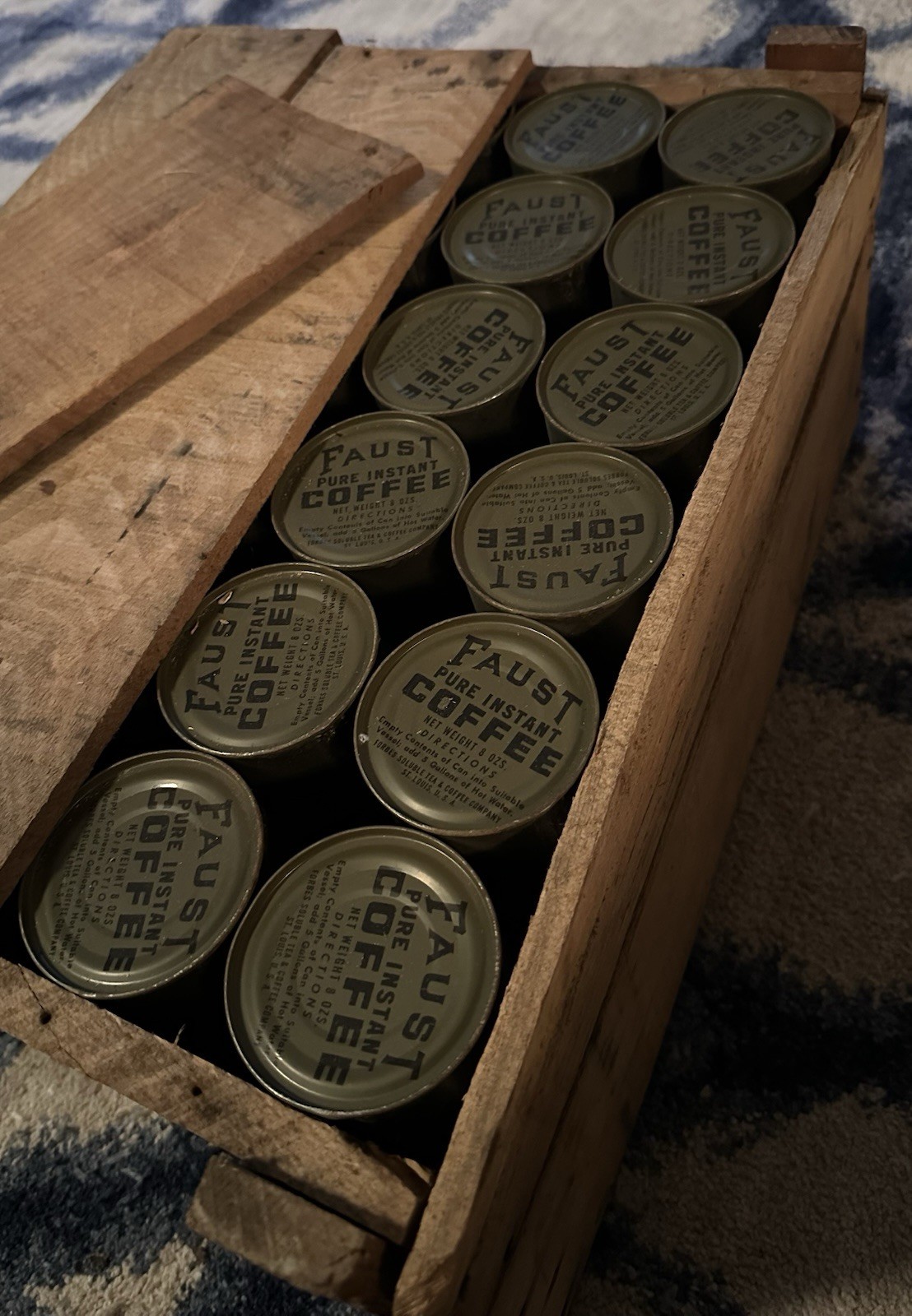 WWII US ARMY Coffee C Ration Forbes Soluble Tea & Coffee Company Great Cond 1945