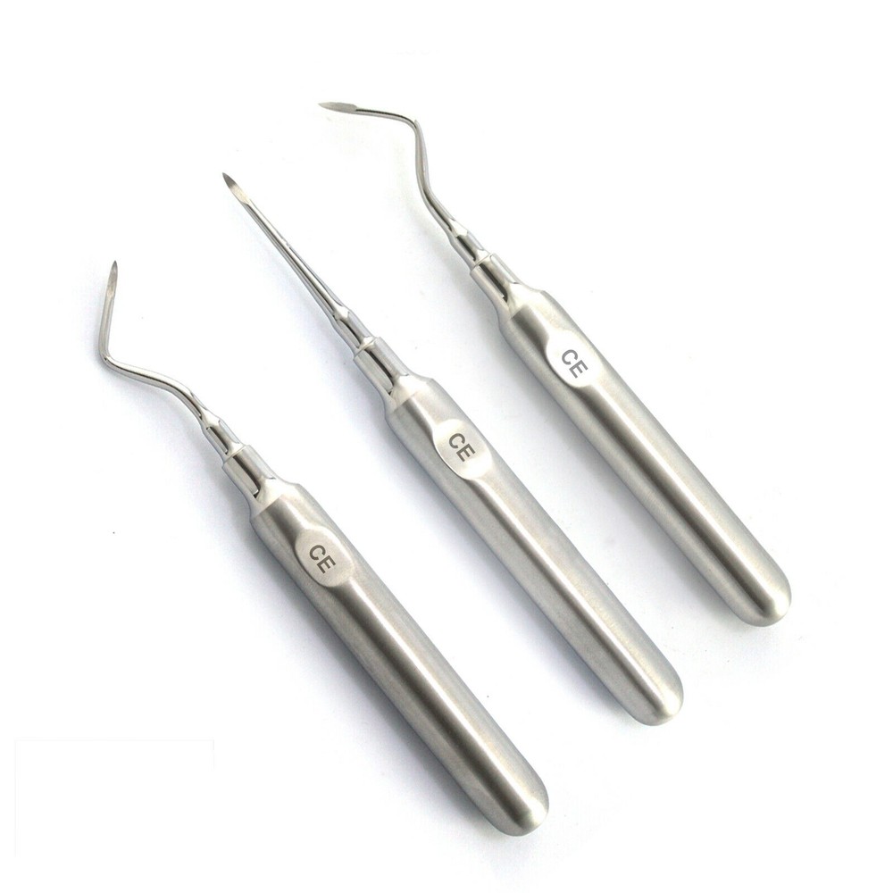 3 Pcs Dental Root Elevators HEIDBRINK Oral Surgery Luxating Root Picker Elevator