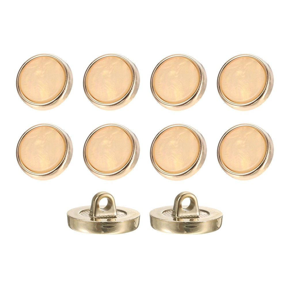 10Pcs Round Button, 18mm/0.7" Resin Decorative Pattern Button, Beige