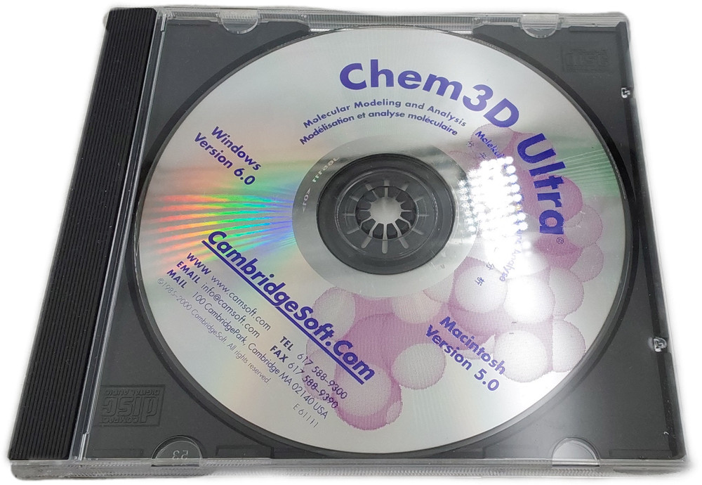 CambridgeSoft CS Chem3D Molecular Modeling Analysis Software CD