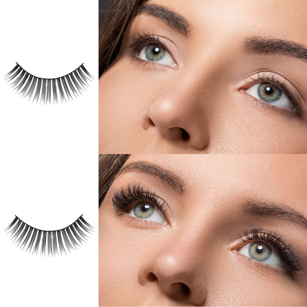 B-15 False Eyelashes for Makeup Black 10 Pair