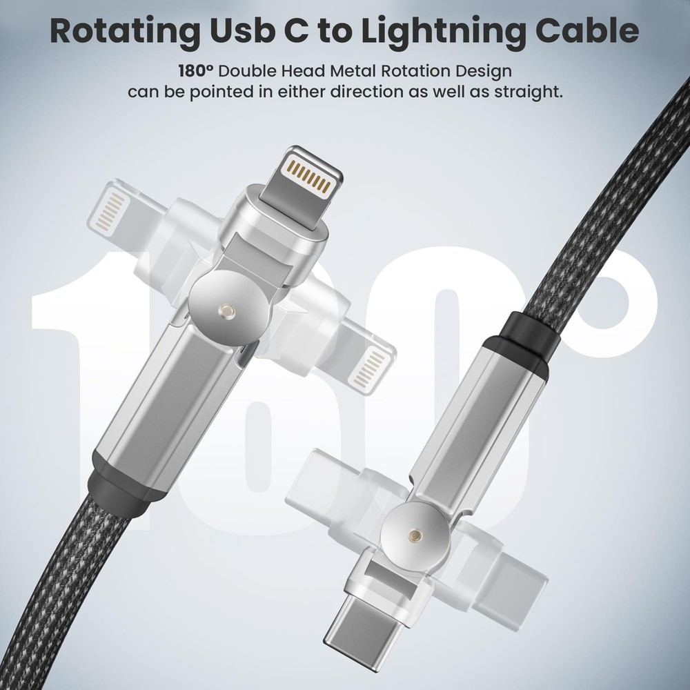 90 Degree USB C to Lightning Cable, 90 C Cable