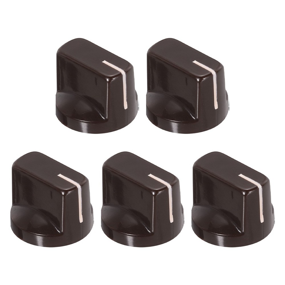 5Pcs 6.4mm Shaft Hole Pedal Knobs Pointer Control Knobs with Set Screw Coffee
