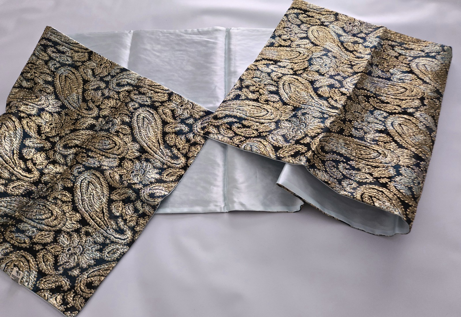 MODE MAKER Ben Goodman Evening Wrap Scarf Table Runner GOLD SILVER BLACK 70"x17"