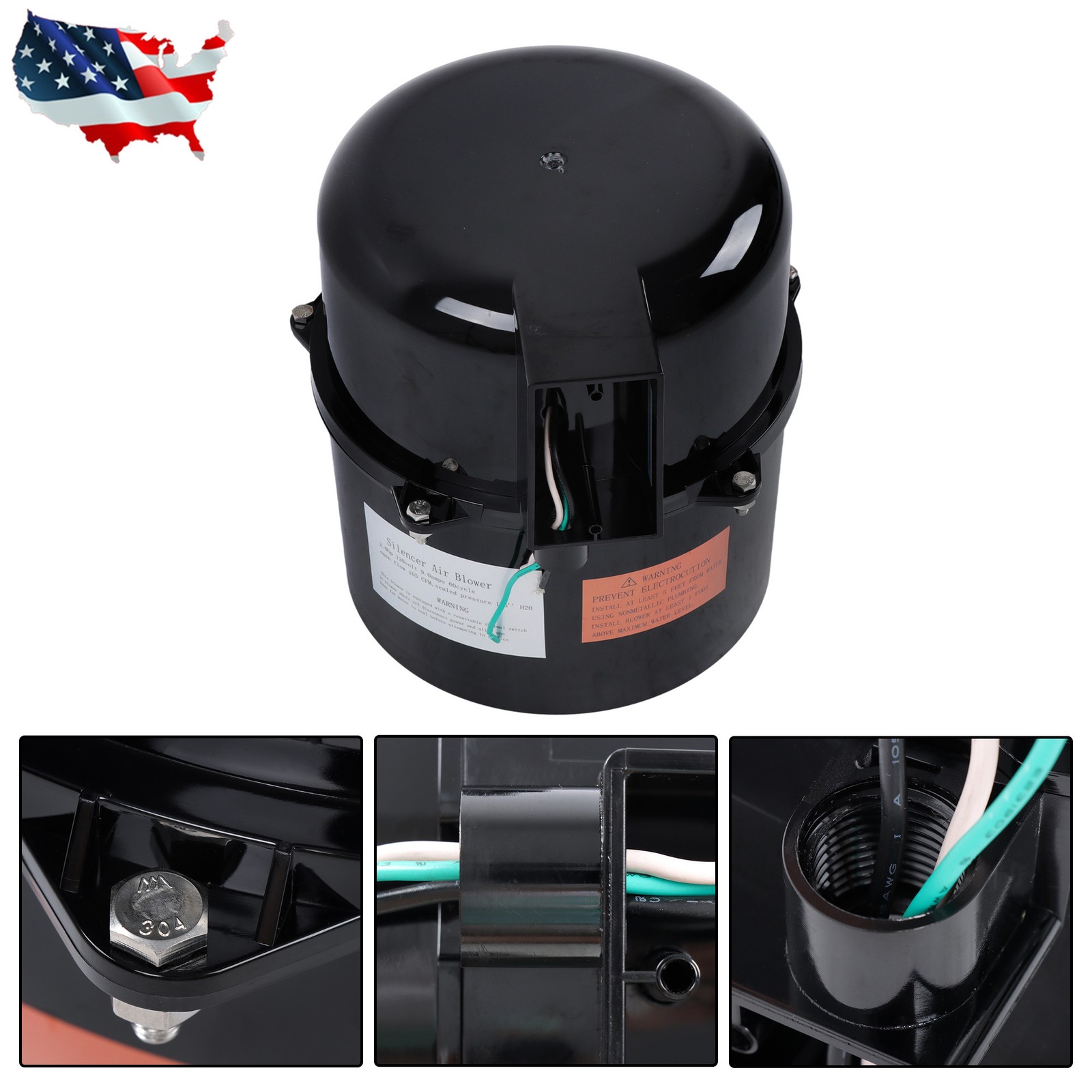 Air Supply Silencer Blower Motor 2HP 120V 9.0 Amps For Hot Tubs and Spa 6320141