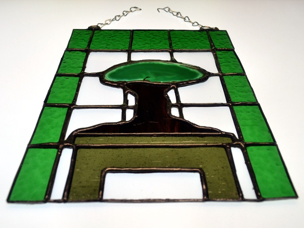 Agate Tree Stained Glass Panel Sun Catcher (#0024)