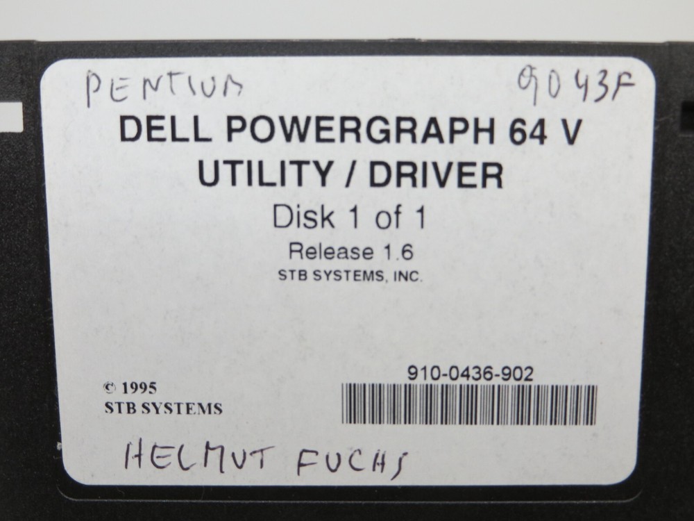 3.5" Floppy Disk DELL POWERGRAPH 64 V Utility / Driver 1.6 computer software