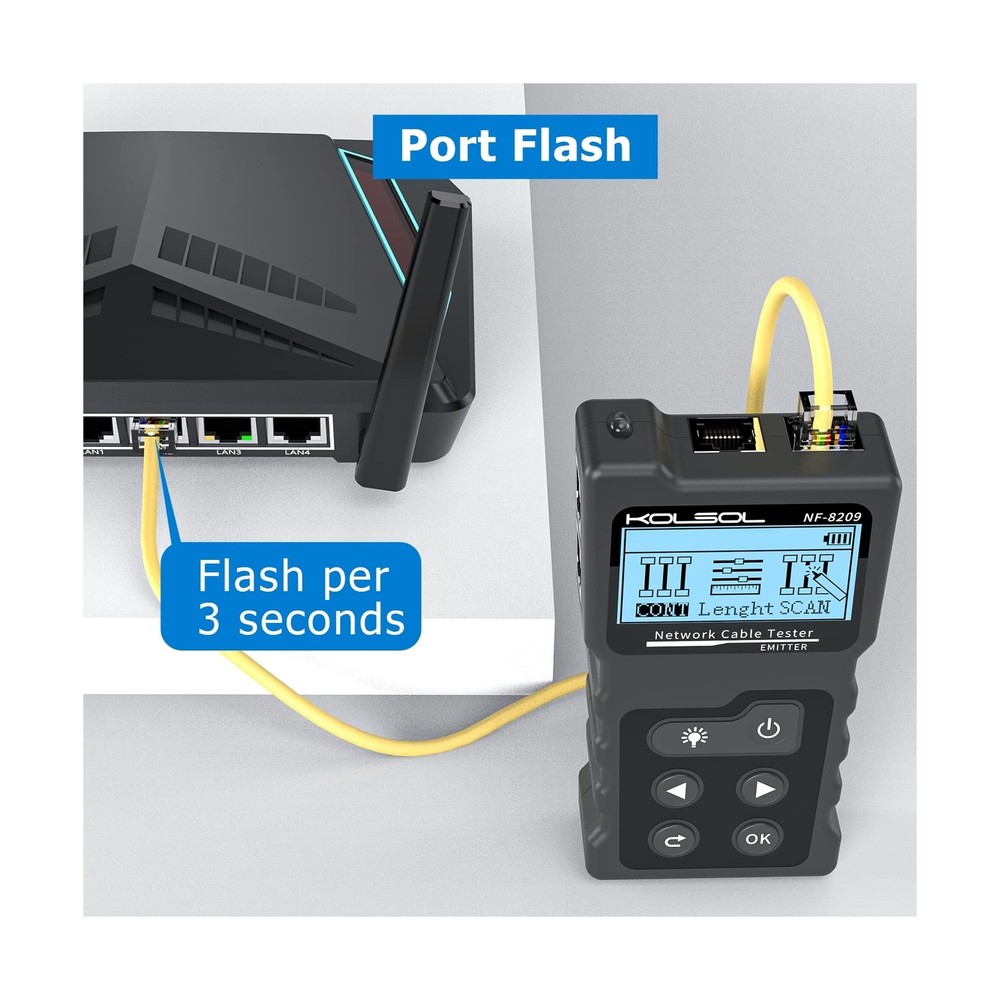 Network Cable Tester, Poe Cable Tester for CAT5e/CAT6/CAT6a, Ethernet Network...