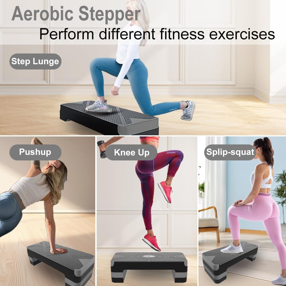 Aerobic Exercise Step, Adjustable Aerobic Stepper for Exercise, Workout Step Pla