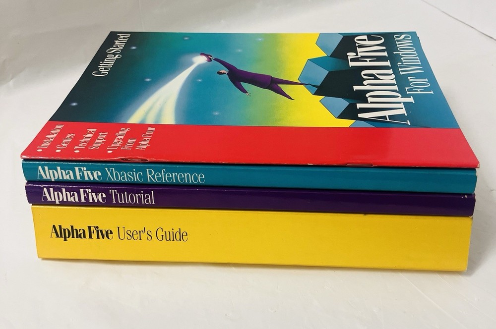 Alpha Five For Windows Manuals Set (4) User Guide Tutorial Xbasic Reference 1994