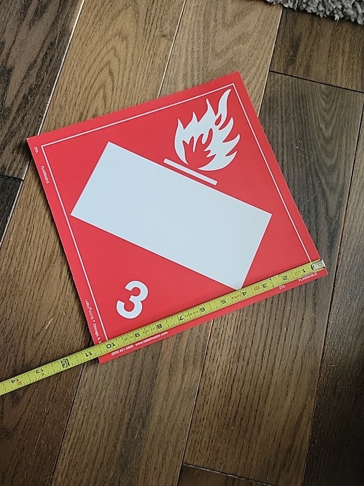 Labelmaster ZT2- Flammable Blank Write In Placard 10.75" 25 Pack