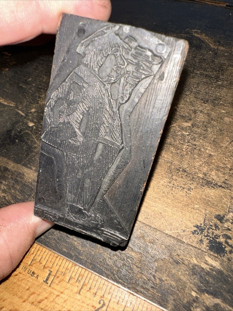 Print Block ( Older Man Smoking Pipe ) Nice Image