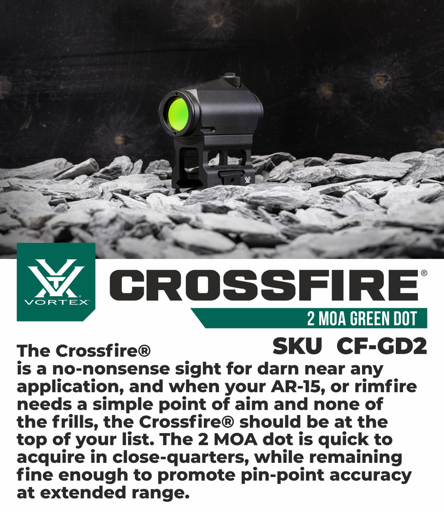 Vortex Optics Crossfire Green Dot 2 MOA with Free Camo Digital Hat Bundle