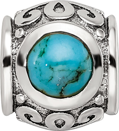 Silver Reflections Turquoise Bead QRS415