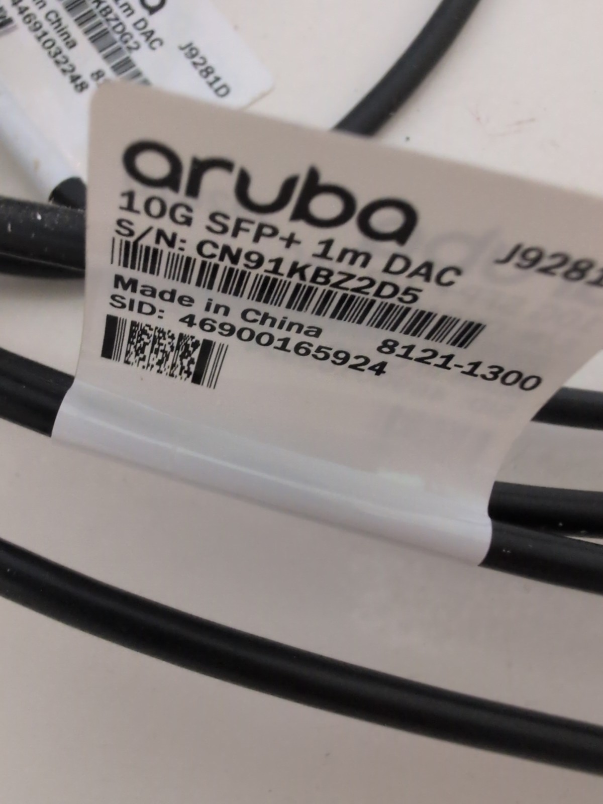 J9281D Lot Of 5 Genuine Aruba HPE 10G SFP+ to SFP+ 1m DAC Cable