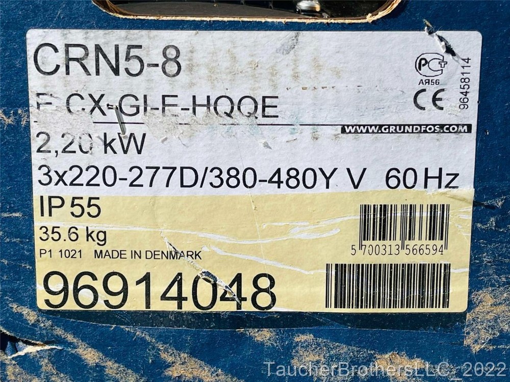 Grundfos Pump Type: CRN5-8 E-CX-GI-E-HQQE