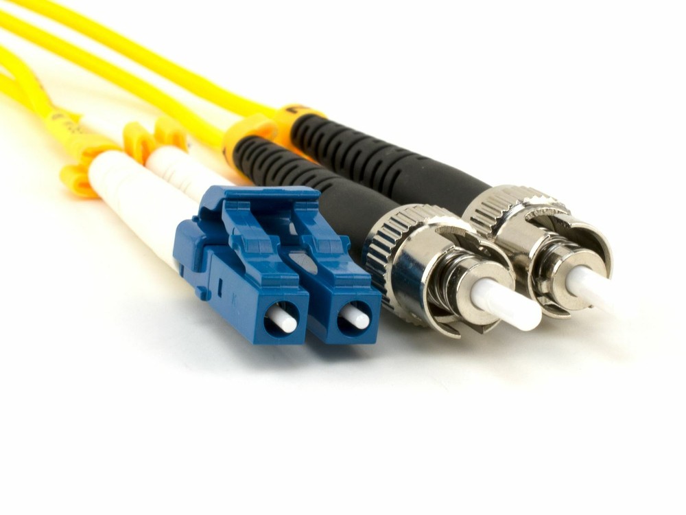 2m LC-ST Duplex 9/125 OS2 Singlemode Fiber Optic Patch Cable OFNR Yellow 6FT