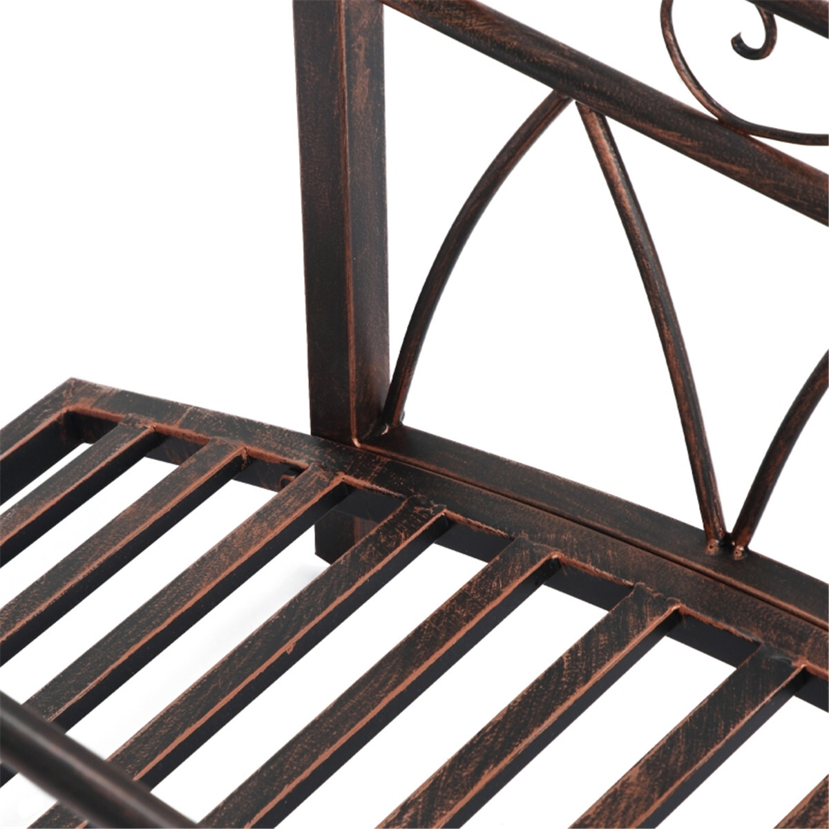 Garden Bridge Vintage Style Curved Bridge Frame with Scrollwork Motifs