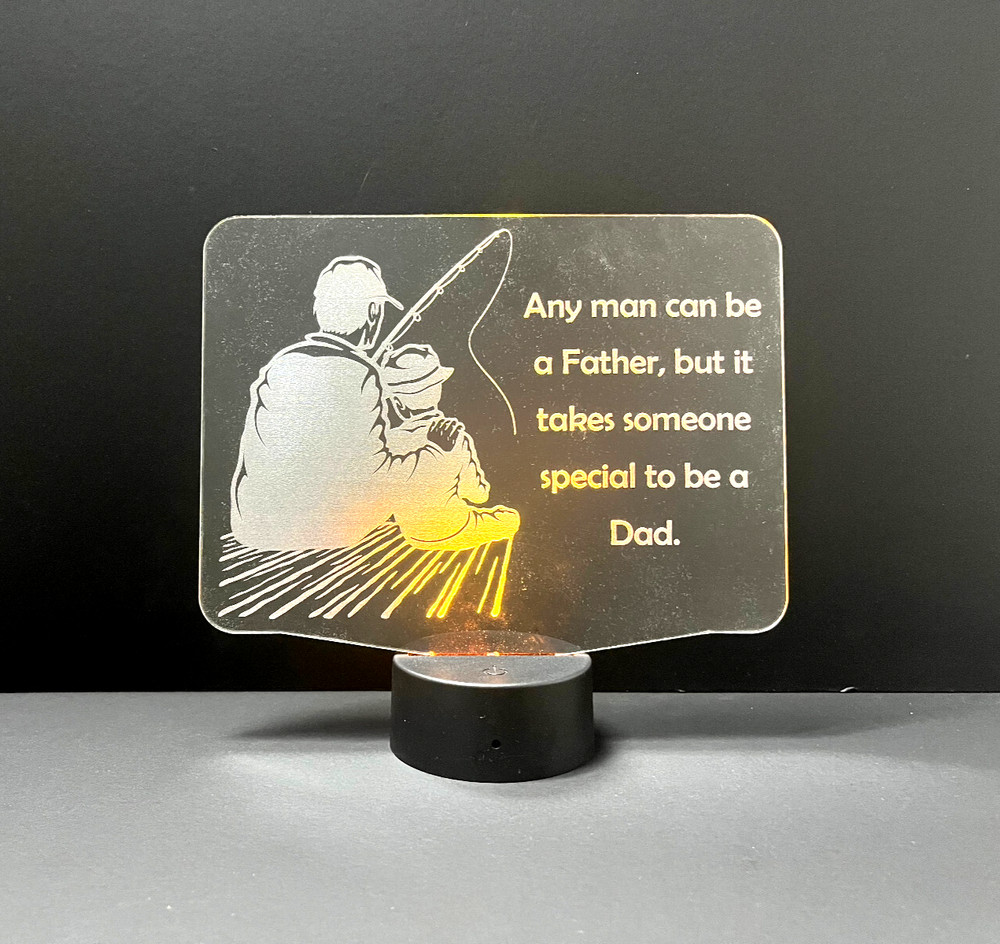 Father's Day Sons Etched Message Large Customizable L.E.D. Sign Display