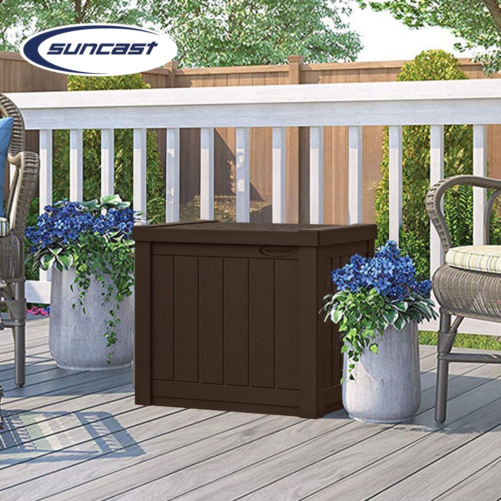22-Gal. Weather-Resistant Resin Outdoor Storage Deck Box & Bench Java Brown