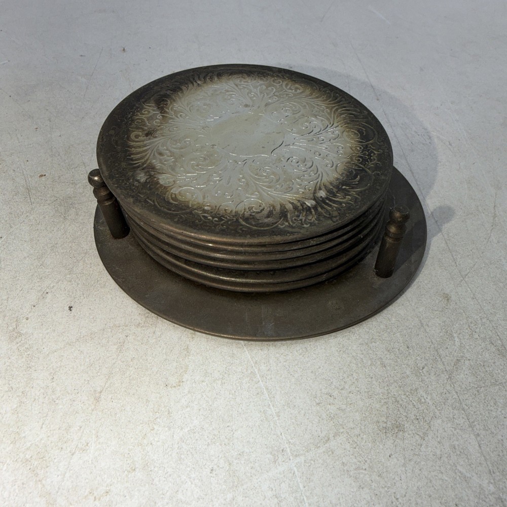Vintage Coaster Holder W/6 Coasters