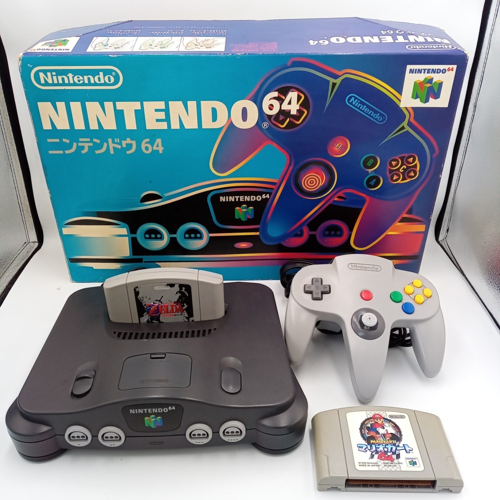 Nintendo 64 Black Console Boxed  Memory Card & Rumble Pack NTSC-J Working